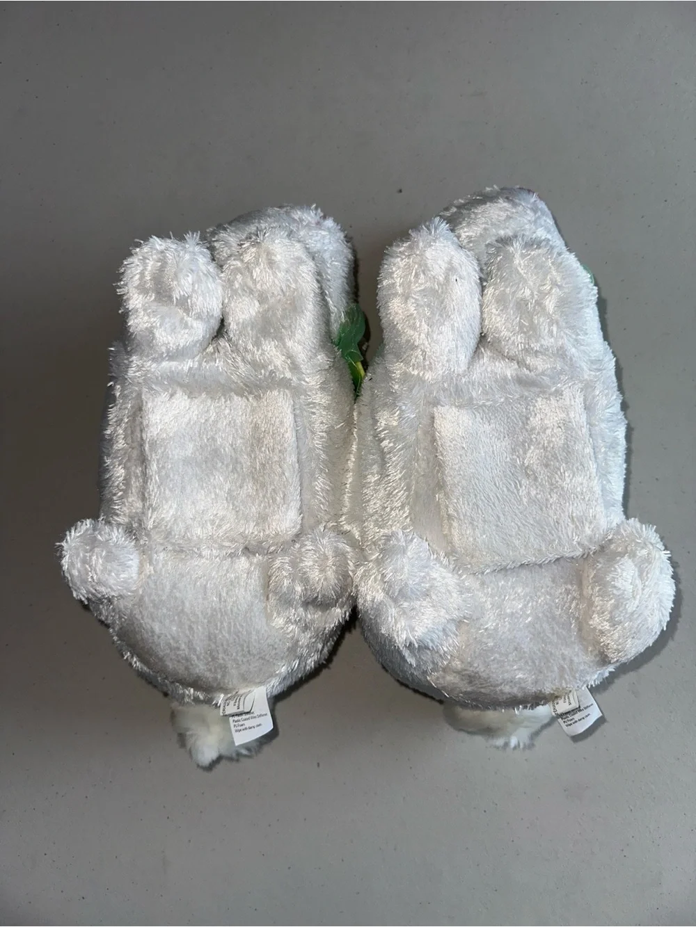 Plush Bunny Kids Purses Cream with Green Bow